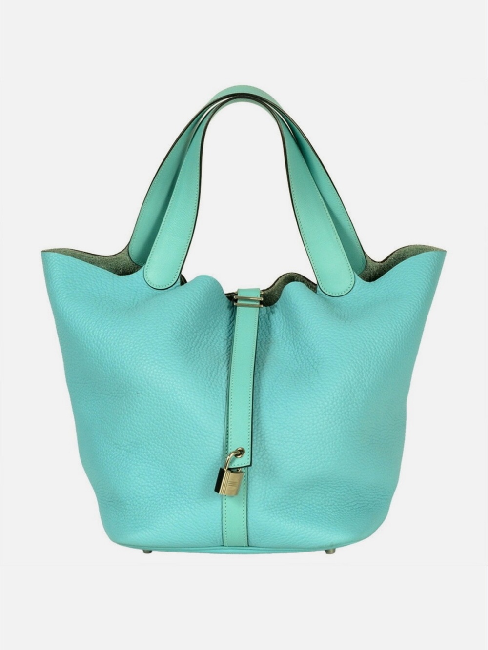 Hermes Picotin Lock GM Taurillon Clemence Leather Blue Atoll Tote